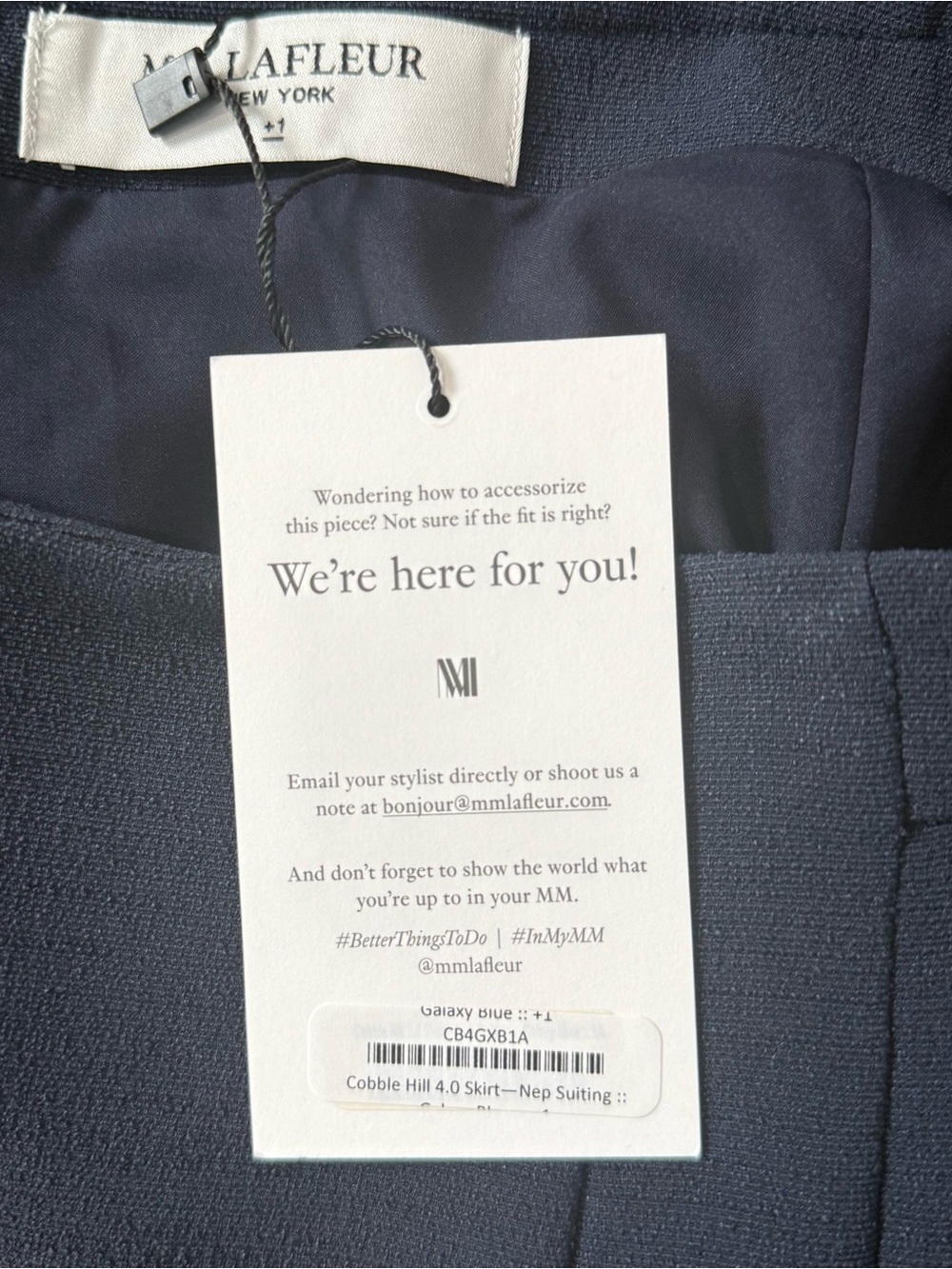 NWT MM LaFleur Cobble Hill Pencil Skirt in Galaxy Blue - Picture 3 of 9